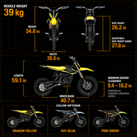 Moto tout-terrain électrique authentique Surron Hyper Bee 2026 58V 22Ah 8KW, vitesse maximale 65 km/h, pour adulte