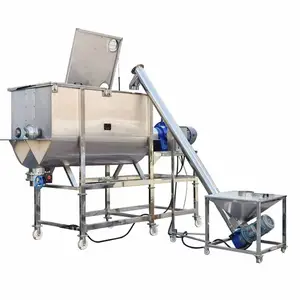 500kg 1 ton capacity powder ribbon mixer machine ss304 horizontal feed concrete horizontal ribbon mixers