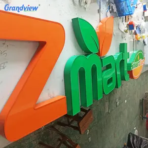 3D Logo özel restoran elektronik mektup açık alan işaret panosu akrilik reklam tasarım açık mağaza için Led tabela