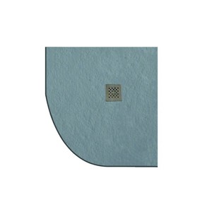 Receveur de douche semi-circulaire moderne en acrylique 90x90 en gris ciment Kamalu, forme carrée pour application en salle de bain - Product Image 1