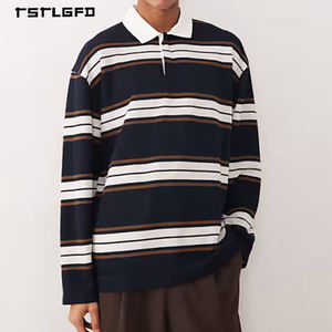 เสื้อรักบี้แขนยาวผ้าฝ้ายหวีถักคุณภาพพรีเมียม สไตล์เรโทร ระบายอากาศได้ดี ใส่สบาย  รับผลิตตามแบบ OEM ODM ระดับไฮเอนด์ - Product Image 1