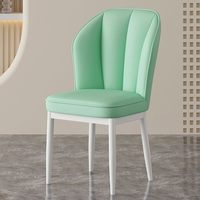 Chaises de salle à manger personnalisables en cuir avec pieds en métal pour salon et restaurant – Offre spéciale