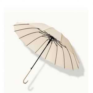 Parapluie droit à long manche 16 baleines pour femmes et hommes, double usage soleil/pluie, ouverture manuelle robuste, grand format, résistant au vent, personnalisable - Product Image 1