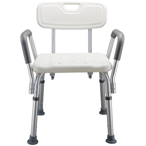 Tabouret de salle de bain en alliage d'aluminium, siège de douche, banc de bain pour personnes âgées, antidérapant, avec dossier et accoudoirs - Product Image 5