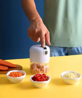 Penggiling Bawang Putih Mini Elektrik Laris Manis, Pencacah, Penghancur, Pengolah Makanan, Penggiling Bawang Tahan Lama, Aksesoris Rumah dan Dapur