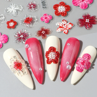 Autocollants 5D en relief pour ongles, motifs fleurs d'orchidée, pétales floraux, adhésifs en gel, décorations pour ongles, accessoires de manucure DIY
