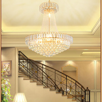 Lustre en cristal doré de style européen, lampe suspendue avec lumière incandescente pour restaurants