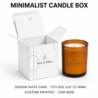Kotak Lilin Karton Putih Minimalis Seni Garis Kustom Ramah Lingkungan Kemasan Lipat untuk Lilin Kedelai MOQ Rendah Kotak Lipat