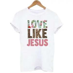 衣類転写用の宗教的なヒートプレスデカール印刷イエスアイアンオンパッチカスタムスクリーンプリントTシャツ用転写