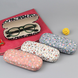 Étui à lunettes pliable unisexe en coton et <span class=keywords><strong>lin</strong></span>, fait main, écologique, style rétro, motif floral, style pastoral - Product Image 2