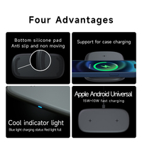 Fournisseur de logo personnalisé pour chargeur sans fil double 15W, chargeur de téléphone ultra fin 2 en 1 pour Apple pour Samsung Android