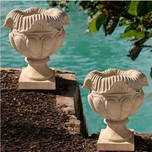 Fournisseur indien vente directe Pots de jardin personnalisés en marbre Vente en gros Pot de plantes décoratif Grande application extérieure - Product Image 1