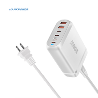 Chargeur GaN 200W 6 ports Chargeur de bureau 100W PD QC4.0 Chargeur rapide pour iPhone 15 Samsung Ordinateur portable Tablette