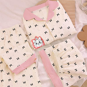 Bonito pijama de gato Marie de dibujos animados para mujer, Conjunto de pijama transpirable de primavera y verano, venta al por mayor, ropa cómoda de manga larga para el hogar - Product Image 4