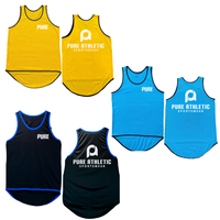 PURE personnalisé couleur unie mouton partage Singlet Polyester cisaillement Performance Singlet hommes australie goutte longue queue été Singlet