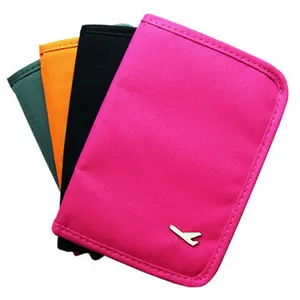 New Design Plain Color Nylon Bag And Ticket Cover Travel Document Organizer Passport Holder