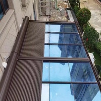 Toldo Retráctil de Diseño Moderno para Exteriores, Persiana de Aleación de Aluminio Resistente al Viento, Techo Enrollable Motorizado, Persiana para Patio Exterior