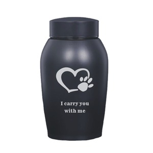 Urna Memorial Personalizada Juicepet em Aço Inoxidável com Gravação a Laser de Letras e Padrões para Cinzas de Cães e Gatos - Product Image 1