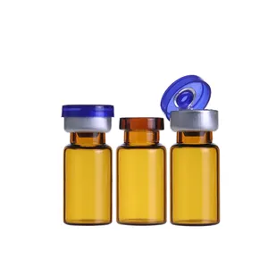 Custom size serum round small 2ml serum skin care glass bottle vial injection bottles