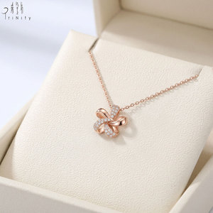 New Collection Wholesale Manufacturer Export Flower Design <b>Pendant</b> Jewelry 18K <b>Solid</b> Rose <b>Gold</b> Real Natural Diamond <b>Pendant</b> - Product Image 4