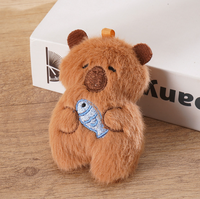 Porte-clés capybara drôle en peluche de petite taille, sac à dos en peluche, jouet capybara pour machine à griffes