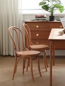 Chaise de restaurant en bois massif nordique, chaise Sonnette, chaise vintage en rotin tissé, 18 chaises - Product Image 3