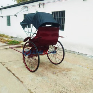 Rickshaw romantique et classique, de haute qualité, très vendu, rouge, chariot à traction manuelle, transport spécial - Product Image 6