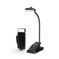 Lampe de lecture LED à pince, flexible, rechargeable, blanc chaud, à intensité variable, avec lumière bleue, pour une utilisation portable dans la chambre et en camping