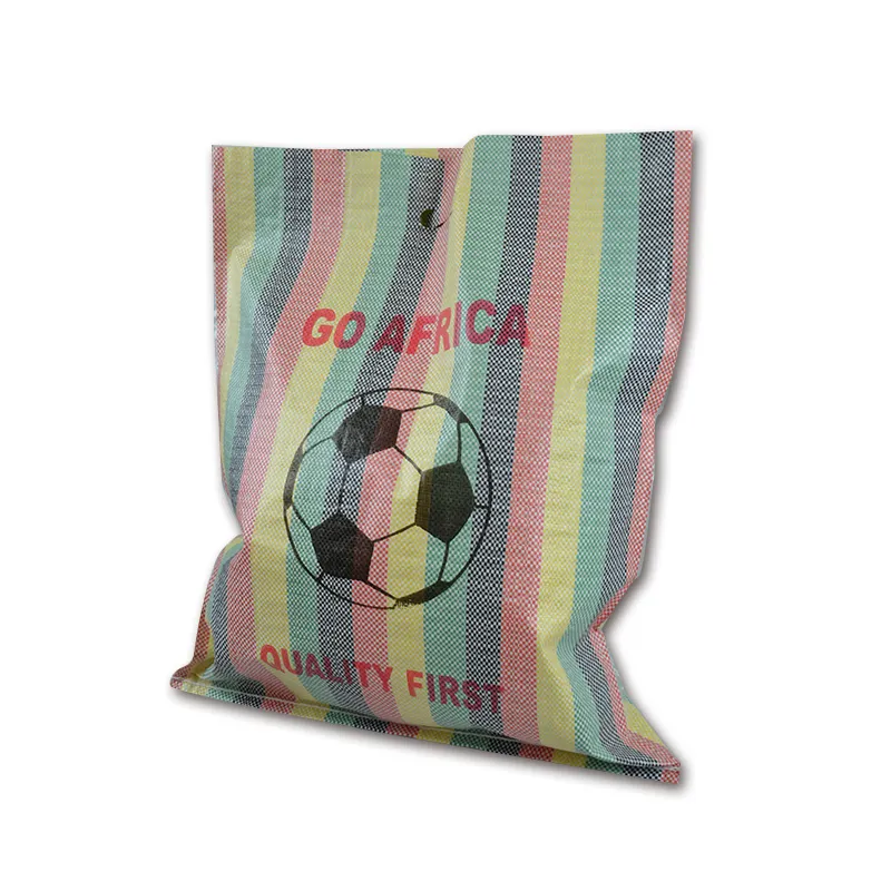 वानजाउ उत्पादों रंग धारीदार बुना बोरियों पीपी बुना पैकेजिंग बैग