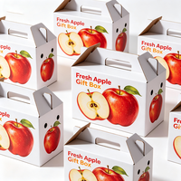 Op maat bedrukte Apple cadeaudoos met handvat, waterdichte golfkartonnen fruitverpakking, 72 uur productie