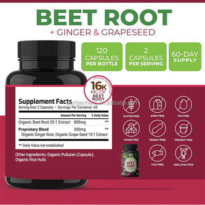 OEM Vegan integratore biologico estratto di radice di barbabietola rossa Capsule di barbabietola aminoacidi capsula di barbabietola supporta la pressione sanguigna - Product Image 3