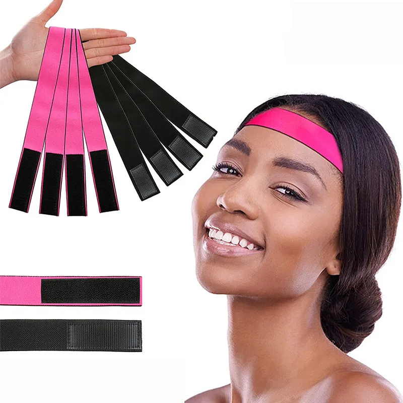 SARLA toptan saç kadın özel ucuz Logo kenar eriyik bant dantel saç bantları ayarlanabilir kanca döngü elastik peruk bant peruk için