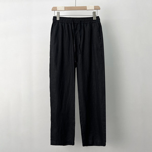 <span class=keywords><strong>Pantaloni</strong></span> <span class=keywords><strong>da</strong></span> <span class=keywords><strong>Uomo</strong></span> in <span class=keywords><strong>Lino</strong></span> 100% Design Europeo Vestibilità Ampia Vita Elastica Peso Medio Fronte Piatto Eco-Friendly Stile Urbano Servizio OEM - Product Image 5