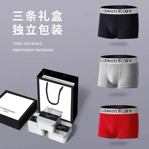 Cuecas de algodão para homens com logotipo impresso personalizado para boxer para homens