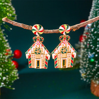 Boucles d'oreilles tendance pour femmes en alliage de zinc, style dessin animé animalier, thème Noël, best-seller, Shiloh Europe Amérique 25 Yearsnew