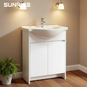 Lussuoso <span class=keywords><strong>Mobile</strong></span> <span class=keywords><strong>Bagno</strong></span> Semi-Incassato con Lavabo in Ceramica Resistente all'Acqua per Design <span class=keywords><strong>Bagno</strong></span> Moderno - Product Image 1