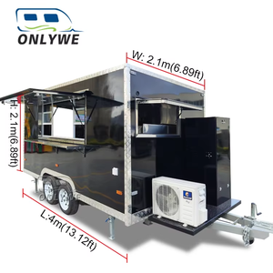 Onlyho מותאם אישית סיטוני 4 מ 'פיצה מטבח גדול נייד פיצה אוכל טריילר מזון מהיר משאית עם מטבח מלא למכירה ארצות הברית - Product Image 2