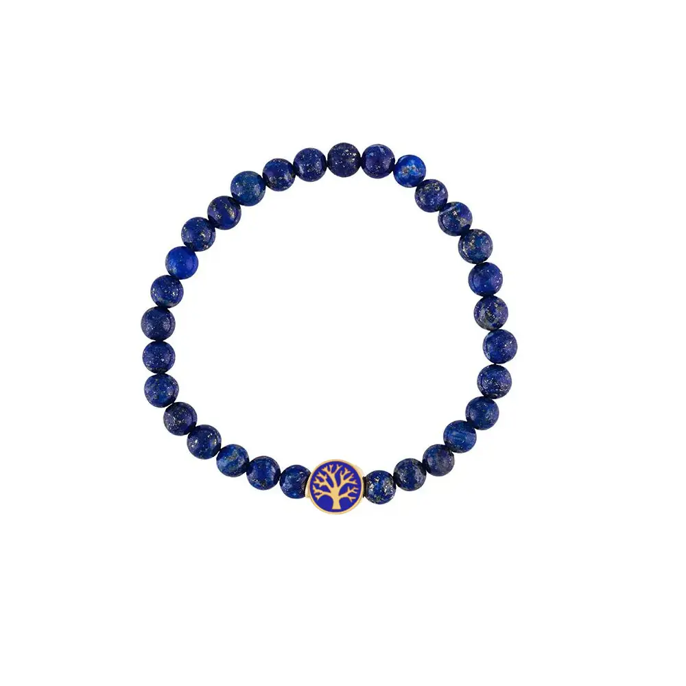 Enamel stainless steel beads Lapis Lazuli Black Agate Women Mens Beaded Natural Lava Stone Tiger Eye Custom Logo Beads Bracelet