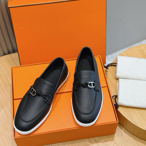 Scarpe Loafer Originali in Vera Pelle Italiana con Fibbia in Metallo, Suola Morbida in Gomma, Calzature di Lusso Business Casual Slip-on per Gentiluomini - Product Image 1