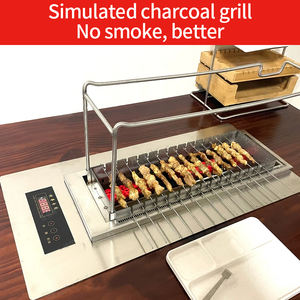 Brochettes d'agneau à rabat automatique <span class=keywords><strong>en</strong></span> acier inoxydable sans fumée 180 Brochette rotative commerciale intérieure <span class=keywords><strong>en</strong></span> <span class=keywords><strong>pierre</strong></span> volcanique <span class=keywords><strong>Barbecue</strong></span> <span class=keywords><strong>Barbecue</strong></span> Grill - Product Image 5