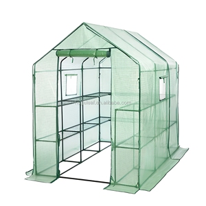 Invernadero de Jardín Tipo Túnel Plegable, Ecológico y Moderno, con Cubierta de PE Anti-UV, 12 Estantes, Fácil de Instalar - Product Image 1
