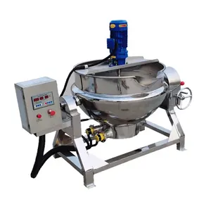 Industrial Steam Heating Sandwich Boiler Electric Tilt Fruit Jams Mixing Machine Jacketed Kettle Cooker Pot With Stirrer