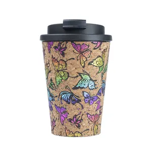 Welford 350ML Eco Friendly Natural Cork Custom Printed Double Walled Reusable Coffee Cup 12oz Mug