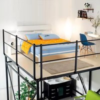 Lit superposé en fer forgé ERDA, design moderne, pour dortoir, avec housse amovible et escalier