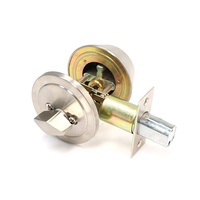 Serrure de porte à pêne dormant monocylindre, finition nickel satiné, en acier inoxydable, étanche, antivol, durable, pour porte d'entrée avec clé