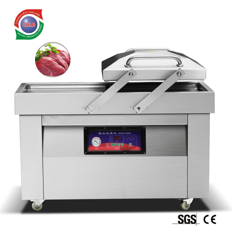 Automatic high quality double chamber vacuum packaging machine vacuum meat food packaging machine