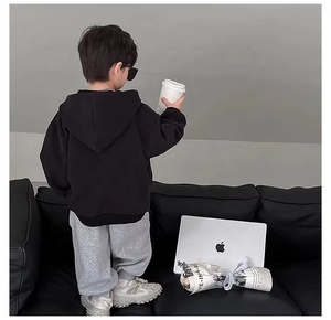 <span class=keywords><strong>Sweat</strong></span>-shirt à capuche sport tissé pour hommes, coupe ample, fermeture éclair, en élasthanne/coton, motif géométrique, collection automne 2025 – Vente en gros - Product Image 2