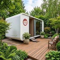 Salle de conférence modulaire en acier/aluminium, type Apple Cabin, mobile, prête à l'emploi en extérieur, avec énergie solaire et étanche