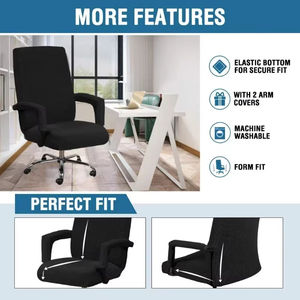 Housses de chaise d'<span class=keywords><strong>ordinateur</strong></span> de bureau Protecteur de <span class=keywords><strong>fauteuil</strong></span> Noir <span class=keywords><strong>Housse</strong></span> De Chaise De haute qualité Comprend Accoudoir Jacquard Gamer Housses de chaise - Product Image 5
