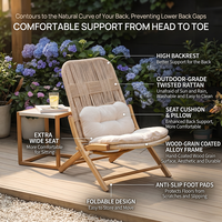 Chaise pliante moderne MEIQI en acier pour extérieur, idéale pour villa, hôtel, salon, jardin, cour, terrasse et détente.